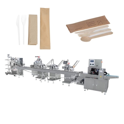 Pillow Type Pack Bag Automatic Spoon Packaging EquipmentFlow Disposable Plastic Cutlery Packing Machine