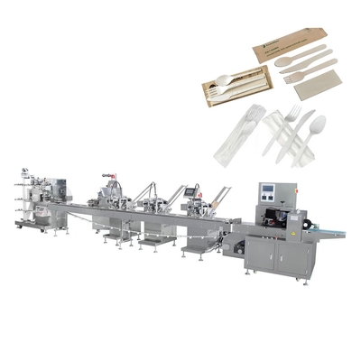 Disposable Spoon Knife Fork Wet Wipe Tableware Four Sides Seal Automatic Packing Machine